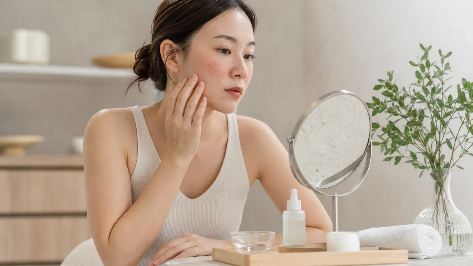 「針對玫瑰痤瘡患者的護膚和化妝品推薦,重點在溫和性和避免誘因。」的專題圖片